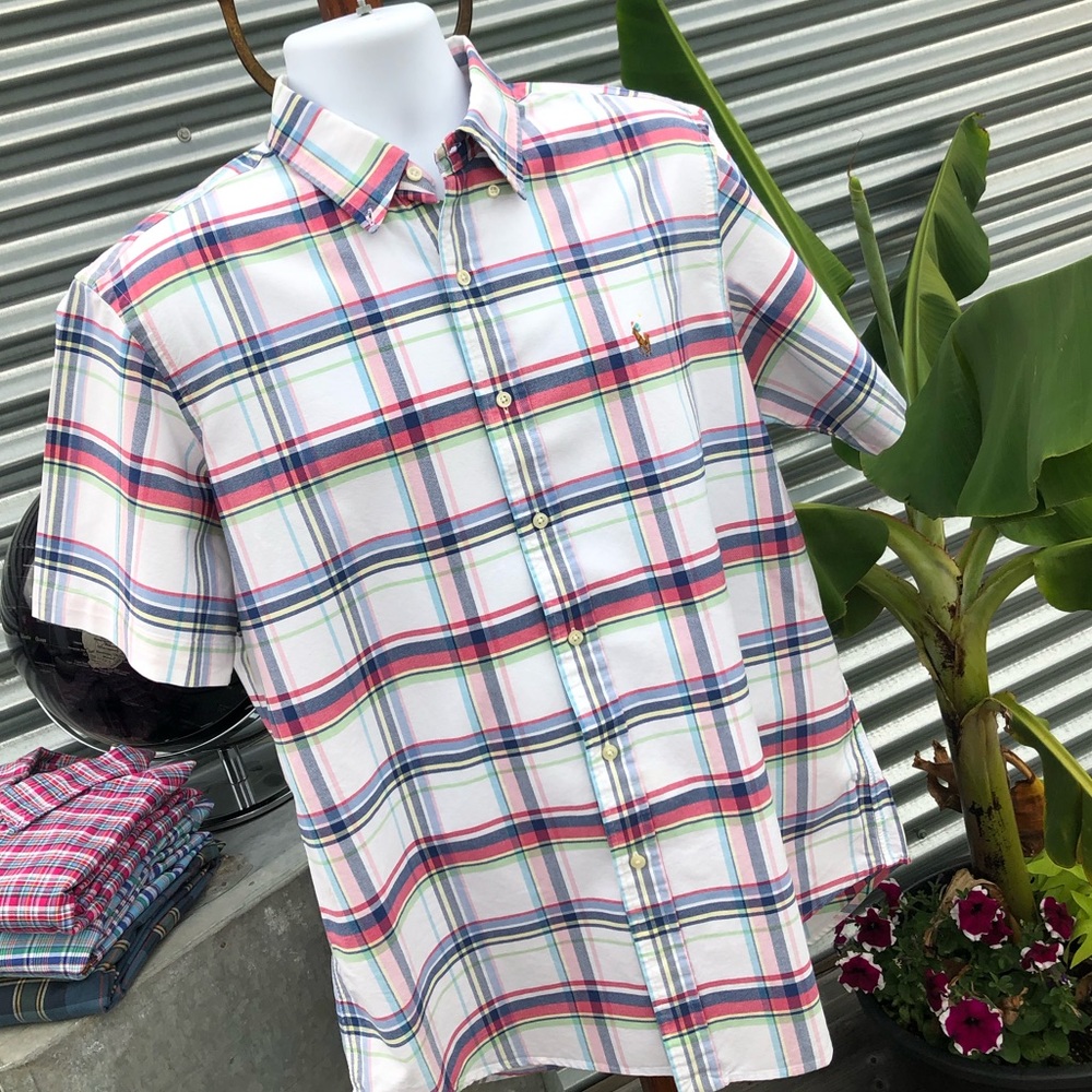 POLO RALPH LAUREN SHORT SLEEVE PLAID OXFORD
